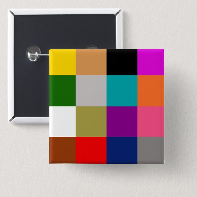 Colorful Bold Color Blocks Pattern Design  Button (Creator Uploaded)