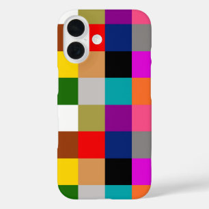 Colorful Bold Color Blocks Pattern Design iPhone 16 Case