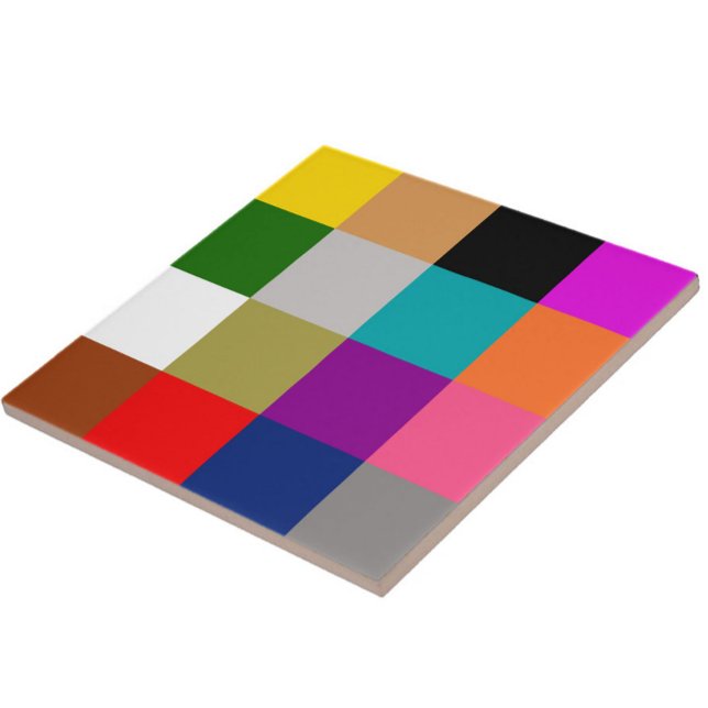 Colorful Bold Color Blocks Pattern Design  Ceramic Tile (Creator Uploaded)