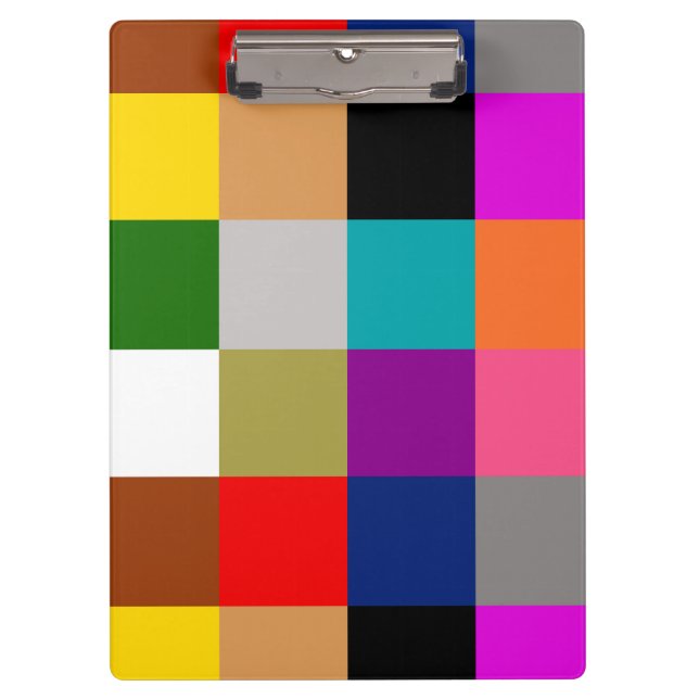 Colorful Bold Color Blocks Pattern Design  Clipboard (Front)