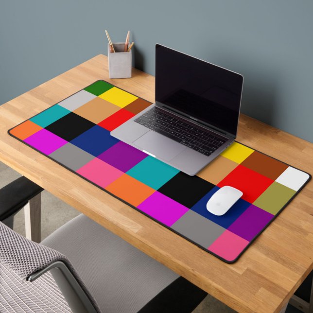 Colorful Bold Color Blocks Pattern Design  Desk Mat (Creator Uploaded)