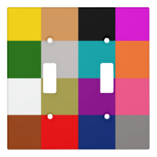 Colorful Bold Color Blocks Pattern Design Light Switch Cover