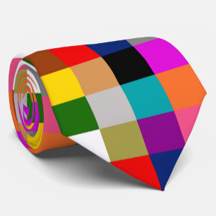 Colorful Bold Color Blocks Pattern Design Neck Tie