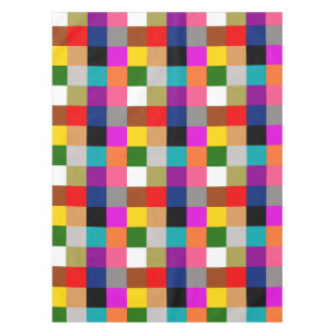 Colorful Bold Color Blocks Pattern Design Tablecloth