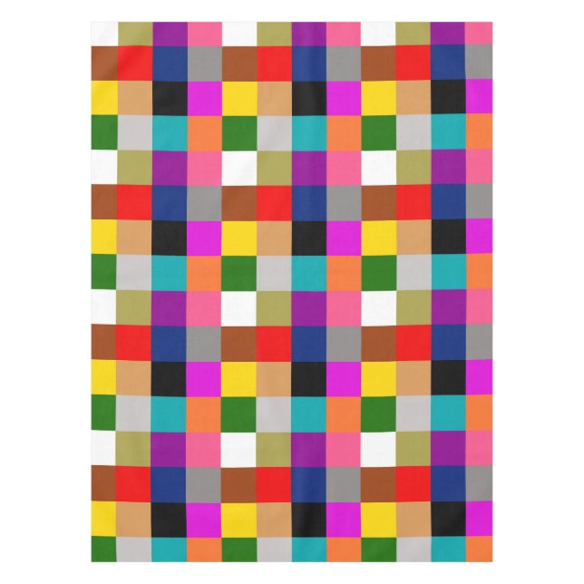 Colorful Bold Color Blocks Pattern Design  Tablecloth (Front)