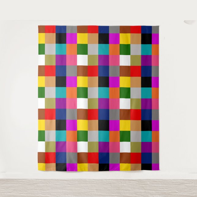 Colorful Bold Color Blocks Pattern Design  Tapestry (Front)