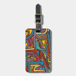 Colorful Bold Geometric Abstract Modern Art Luggage Tag