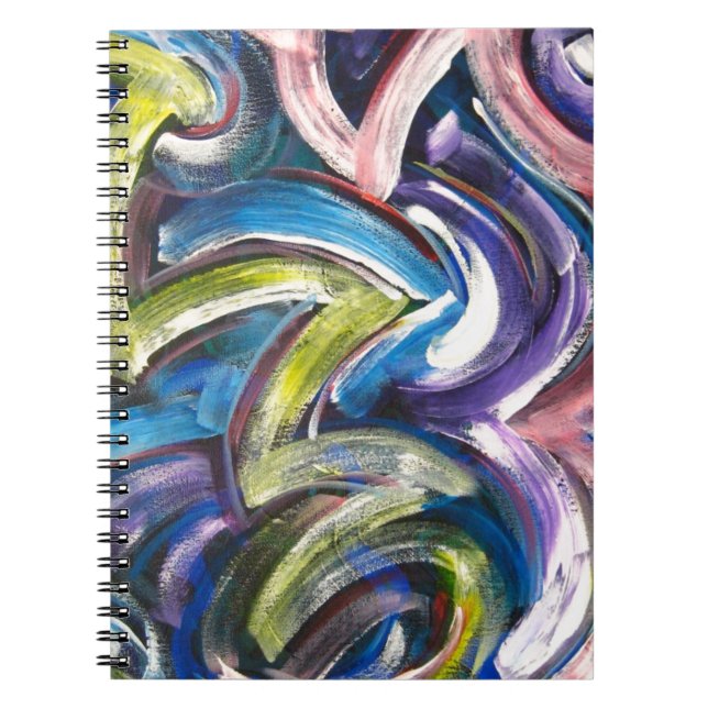 Colorful Bold Hand Painted Brushstrokes Notebook (Front)