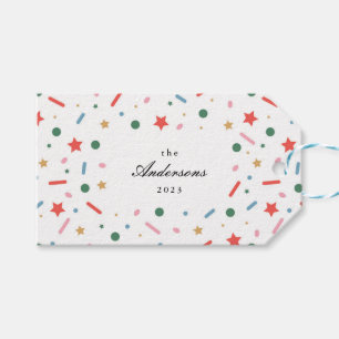Colorful Bold Merry Christmas Gift Tag
