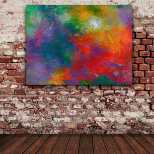 colorful bold modern abstract art red and blue canvas print