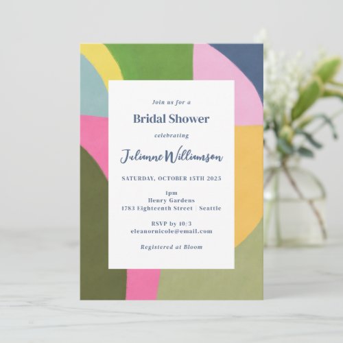 Colorful Bold Modern Abstract Bridal Shower Invitation