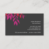 Colorful Bold Pink and Red Leaves Modern Beauty Business Card (Back)