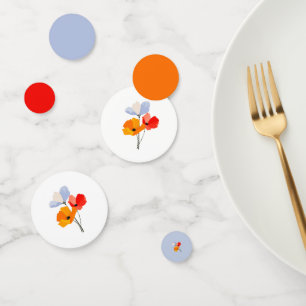 Colorful Bold Poppy Confetti