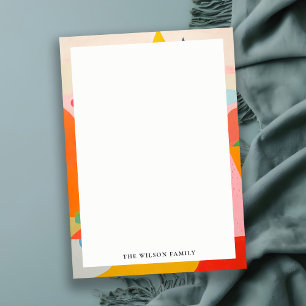 Colorful Bold Retro Abstract Christmas Landscape Note Card