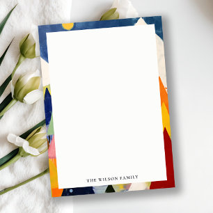 Colorful Bold Retro Abstract Christmas Landscape Note Card