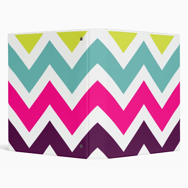 Colorful & Bold Retro Chevron Pattern Binder (Background)