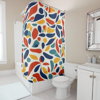 colorful bold shapes shower curtain