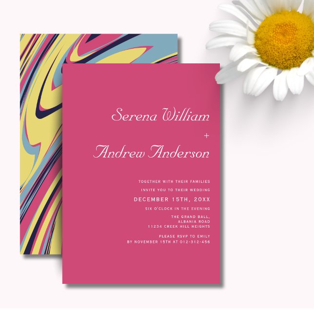 Colorful Bold Shapes Wedding  Invitation (Creator Uploaded)