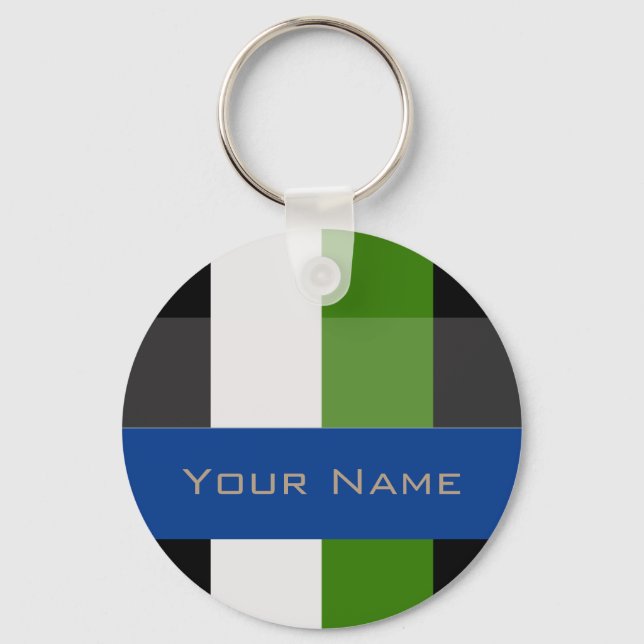 Colorful Bold Stripes Keychain (Front)