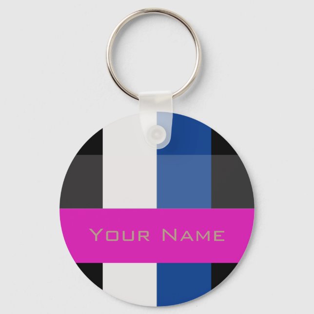 Colorful Bold Stripes Keychain (Front)