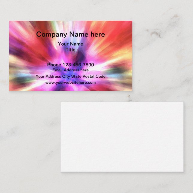 Colorful Bold Tie Dye Style Business Card (Front/Back)