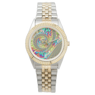 Colorful Bold Vibrant Groovy Trippy Fractal Spiral Watch