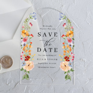 Colorful Bold Wildflower Wedding Save The Date