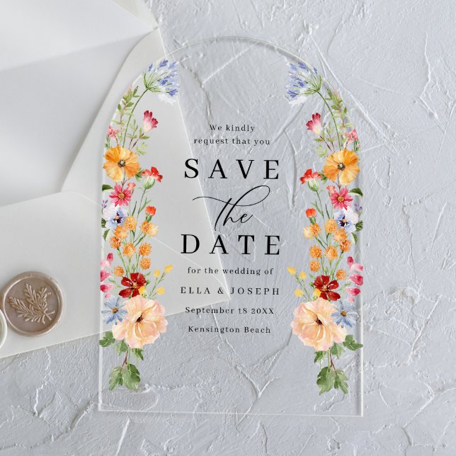 Colorful Bold Wildflower Wedding Save The Date (Creator Uploaded)
