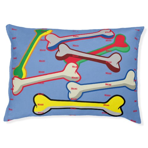 Colorful Bones Dog Bed