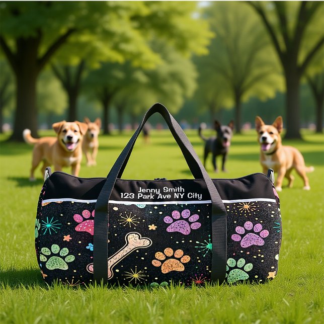 Colorful Bones Starburst Gear Monogram Personalize Duffle Bag (Creator Uploaded)