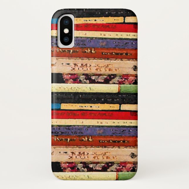 Colorful Books Abstract iPhone X Case (Back)