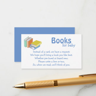 Colorful Books Blue Books for Baby Enclosure Card