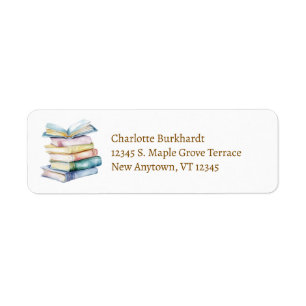 Colorful Books Illustration Label