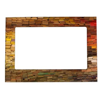 Colorful Books Magnetic Frame by RossiCards at Zazzle