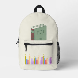 Colorful Books & Pencils Back to School Backpack