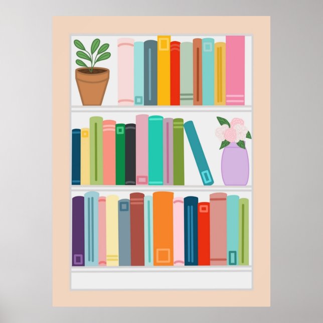 Colorful Bookshelf Poster (Front)