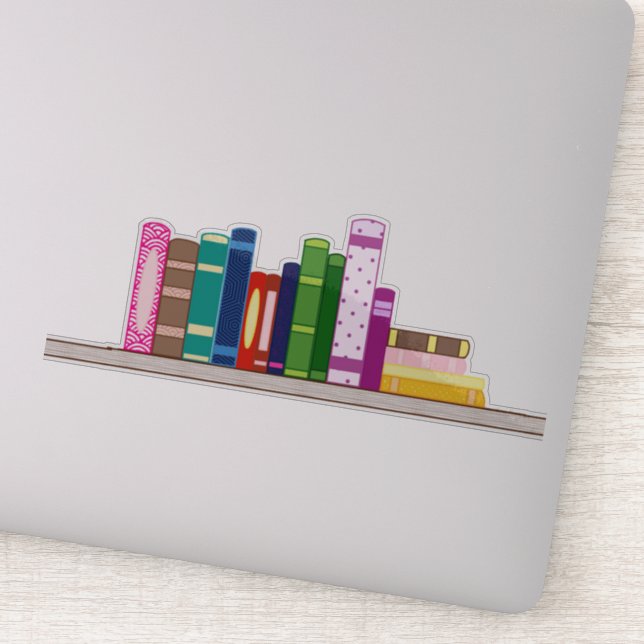 Colorful Bookshelf Sticker (Detail)