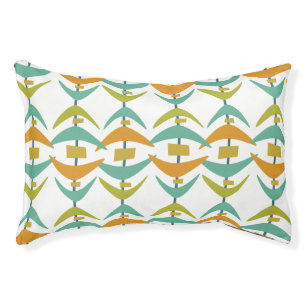 Colorful Boomerangs Mid-Century Pattern Pet Bed
