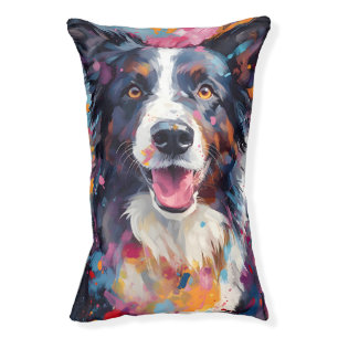 Colorful Border Collie Pet Bed