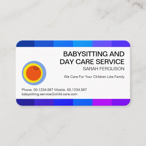 Colorful Border Frame Professional Child Care Business Card