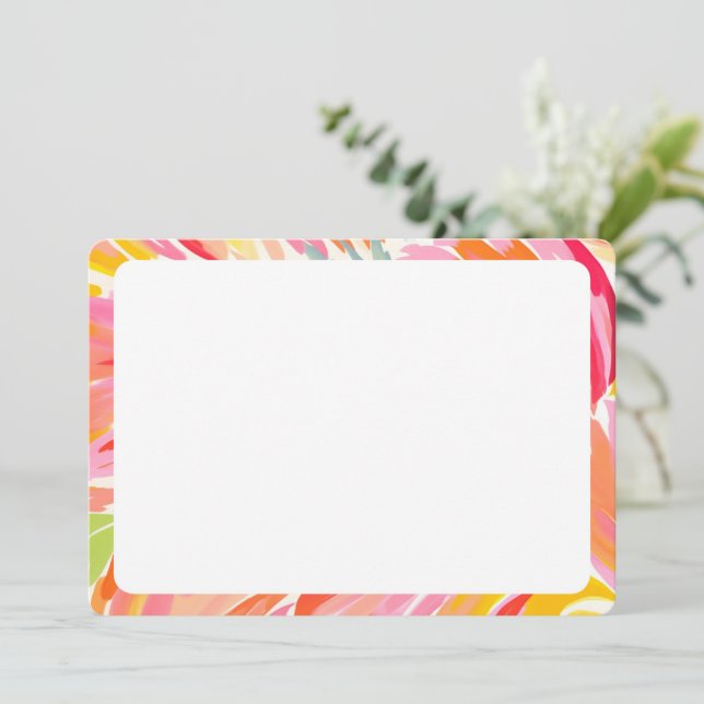 Colorful Border Stationery | Modern Note Card (Standing Front)