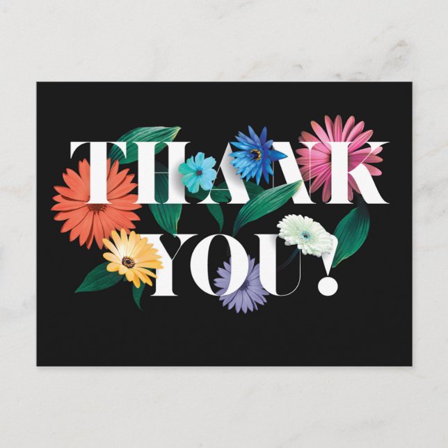 Colorful Botanic Wedding Thank You Postcards V01 (Front)