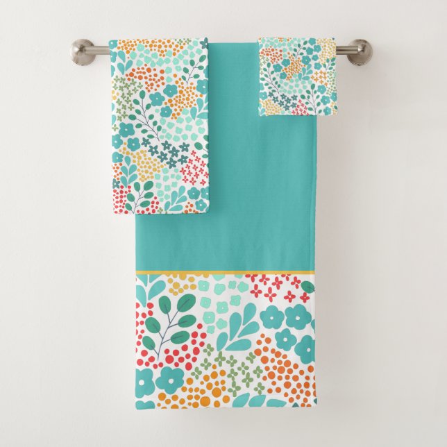 Colorful Botanical  Bath Towel Set (Insitu)