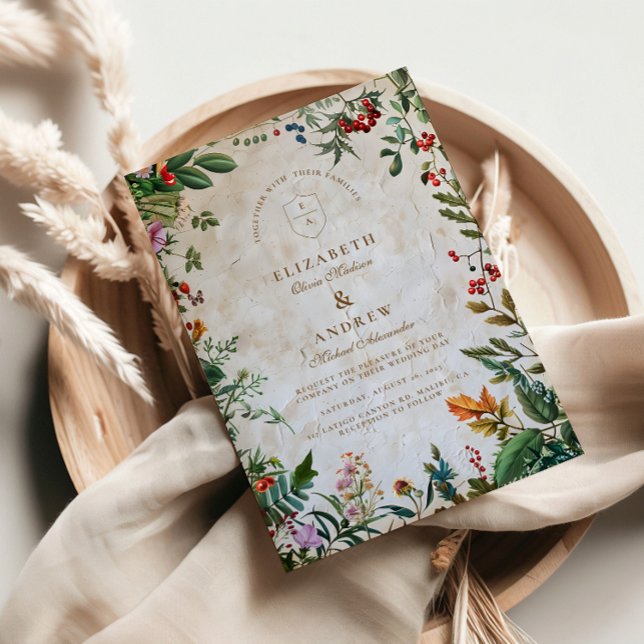 Colorful Botanical Berry Wedding Invitation (Creator Uploaded)