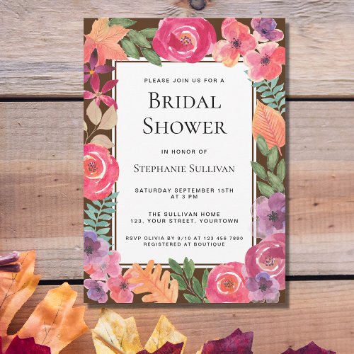 Colorful Botanical Bridal Shower Invitation