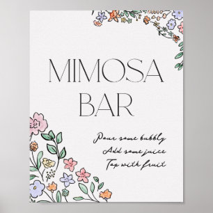 Colorful Botanical Bridal Shower Mimosa Sign