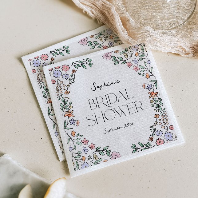 Colorful Botanical Bridal Shower Napkins (Creator Uploaded)