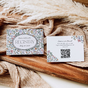 Colorful Botanical Bridal Shower Registry Cards