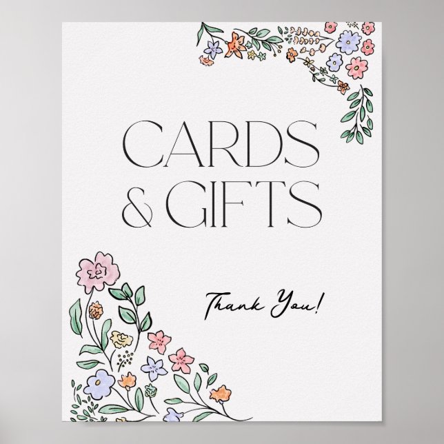 Colorful Botanical Cards & Gifts Sign (Front)