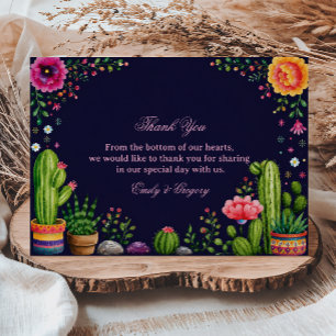 Colorful Botanical Desert Mexican Thank You Card